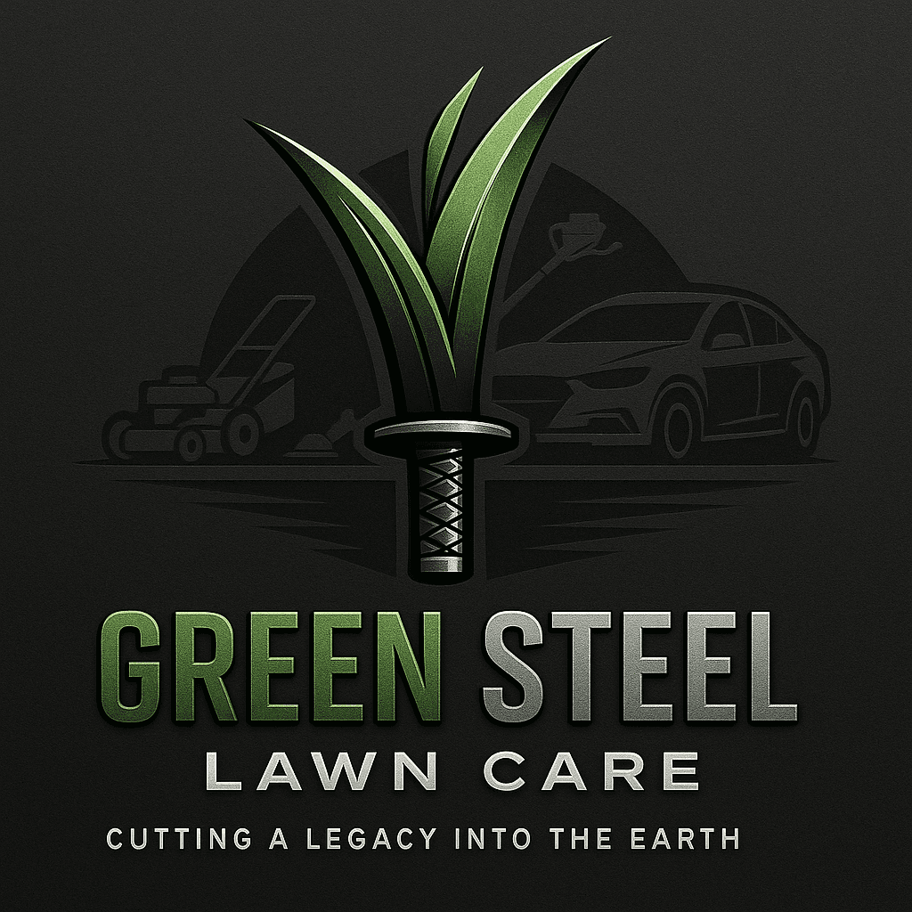 Green Steel Lawn Care Logo